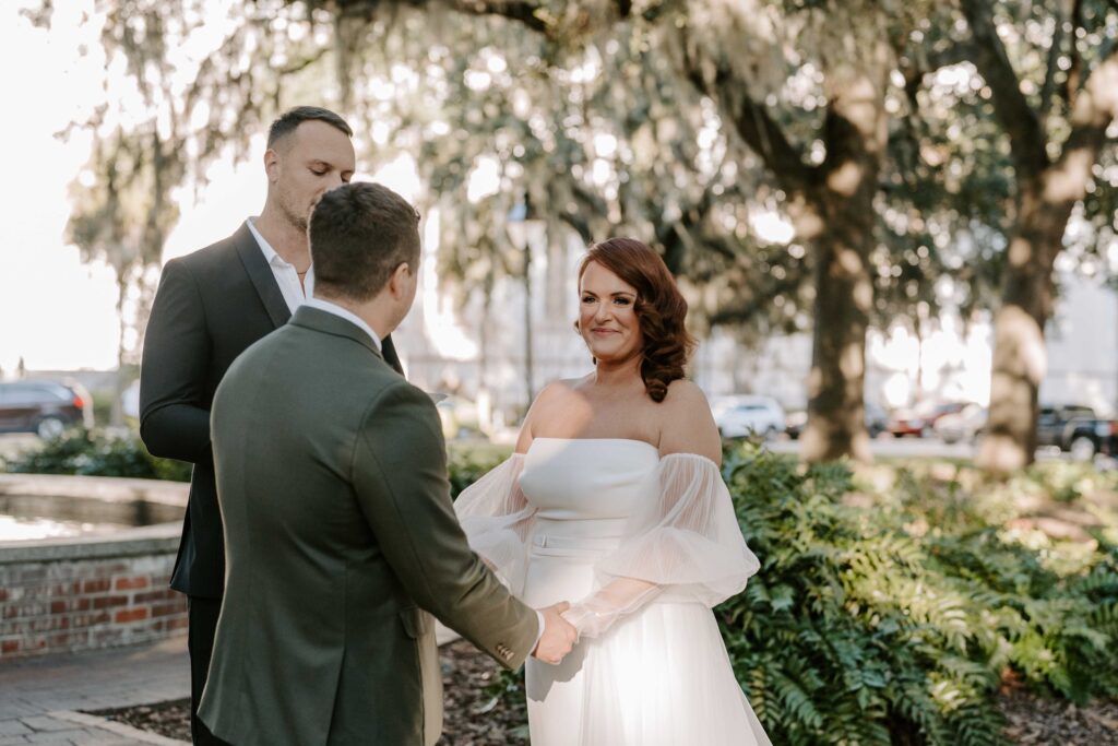 A Romantic and Intimate Courtyard Wedding in Savannah - The Hulls