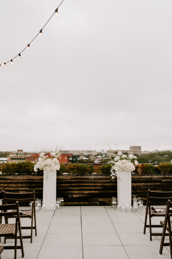 Romantic Wedding Ceremony on the Rooftop of the Perry Lane Hotel | The Hulls